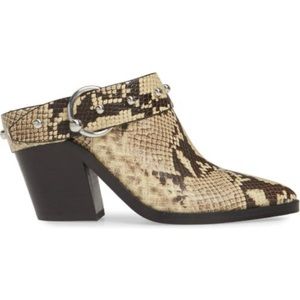 Rebecca Minkoff NIB Harness Snake Bootie 8 Shoes NWT NEW Slip-On Clog